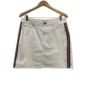 Authentic EV1 Women's‎ 8 White Alex Relaxed Vintage Denim Mini Skirt *